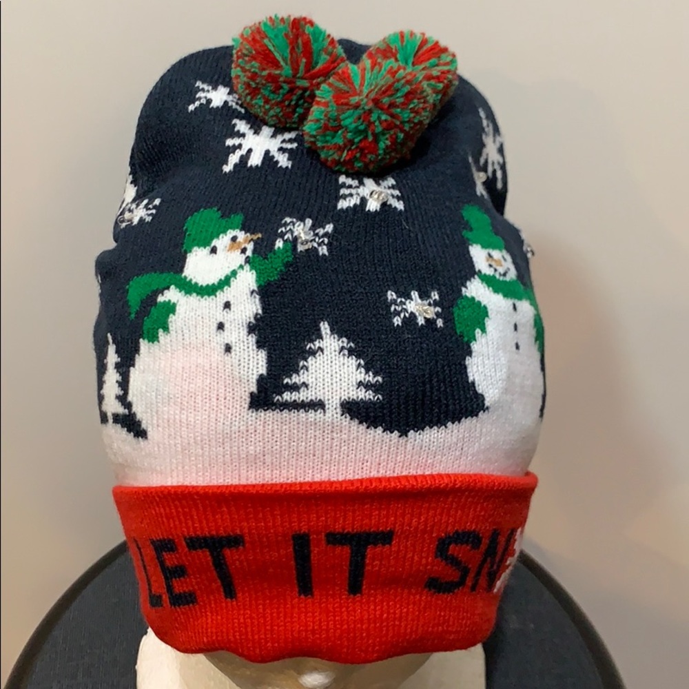 Let It Snow LED Light-up Knit Beanie